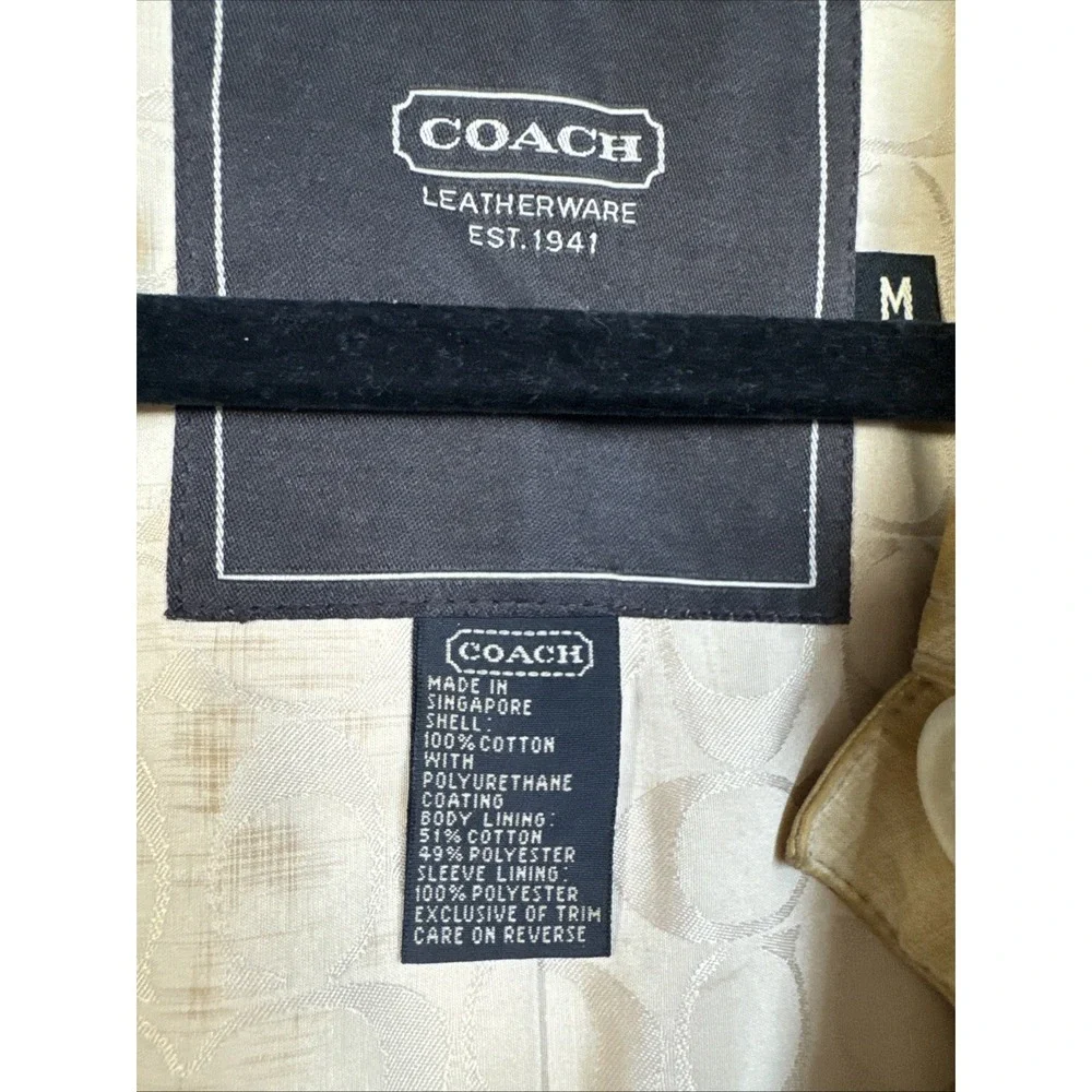 vintage Coach tan Desert Color Trench/walking Coat Med